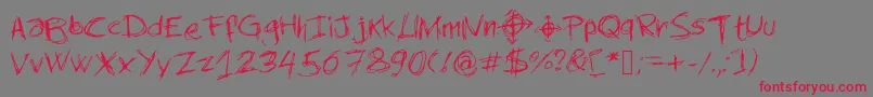 Newslendermanswriting Font – Red Fonts on Gray Background