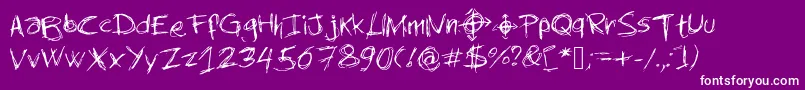 Newslendermanswriting Font – White Fonts on Purple Background