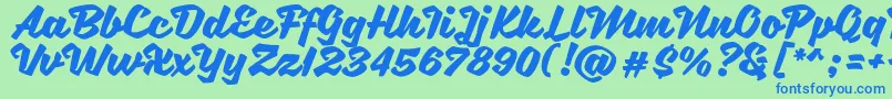 SweetSorrow Font – Blue Fonts on Green Background