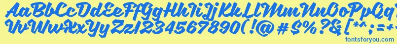 SweetSorrow Font – Blue Fonts on Yellow Background