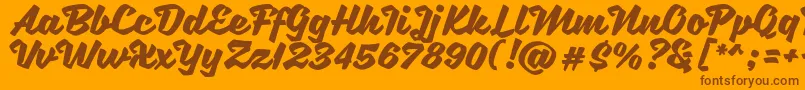 Weitere Informationen zur SweetSorrow-Schriftart SweetSorrow-Schriftart – Braune Schriften auf orangefarbenem Hintergrund