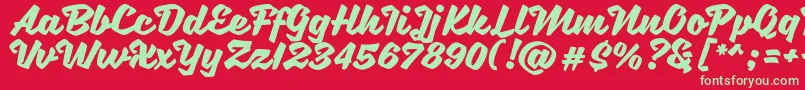 フォントSweetSorrow – 赤い背景に緑の文字
