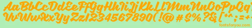 SweetSorrow Font – Orange Fonts on Green Background