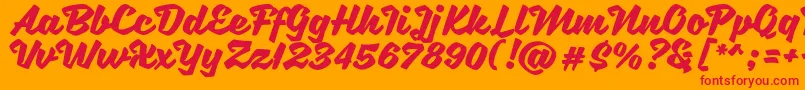 フォントSweetSorrow – オレンジの背景に赤い文字