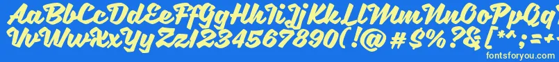 SweetSorrow Font – Yellow Fonts on Blue Background