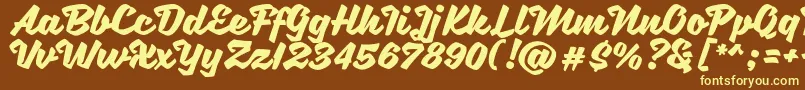 SweetSorrow Font – Yellow Fonts on Brown Background