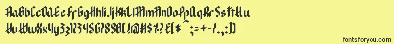 ModernGoth Font – Black Fonts on Yellow Background