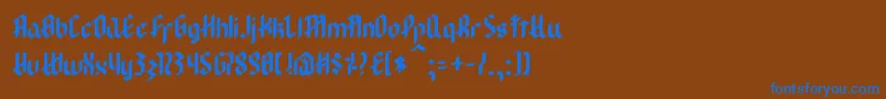 Шрифт ModernGoth – синие шрифты на коричневом фоне
