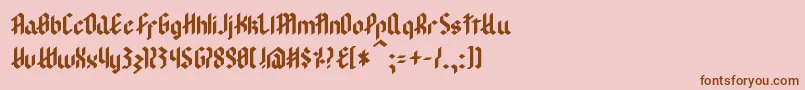 ModernGoth Font – Brown Fonts on Pink Background