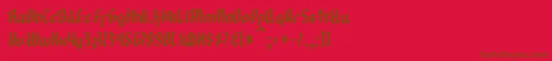 ModernGoth Font – Brown Fonts on Red Background
