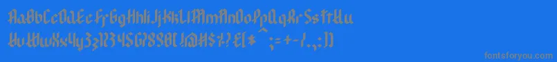 フォントModernGoth – 青い背景に灰色の文字