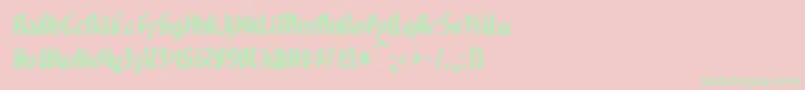 ModernGoth-Schriftart – Grüne Schriften auf rosa Hintergrund