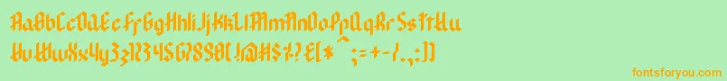 ModernGoth Font – Orange Fonts on Green Background