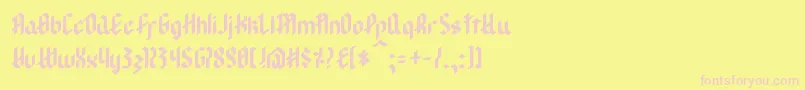 ModernGoth Font – Pink Fonts on Yellow Background