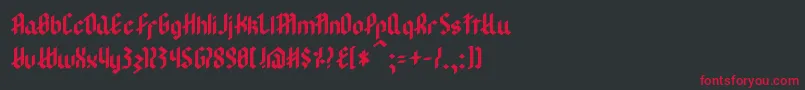 ModernGoth Font – Red Fonts on Black Background