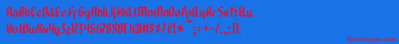 フォントModernGoth – 赤い文字の青い背景