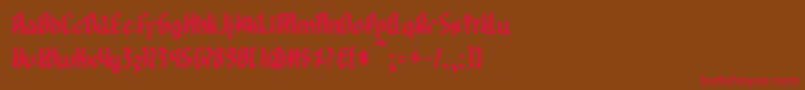 ModernGoth Font – Red Fonts on Brown Background