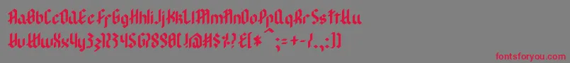 ModernGoth Font – Red Fonts on Gray Background