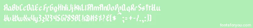 ModernGoth Font – White Fonts on Green Background