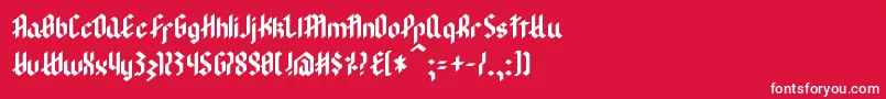 ModernGoth Font – White Fonts on Red Background