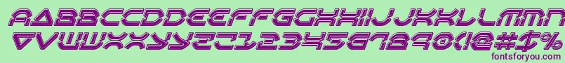 Oberondeuxbevelital Font – Purple Fonts on Green Background