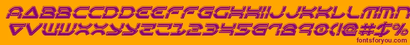 Oberondeuxbevelital Font – Purple Fonts on Orange Background