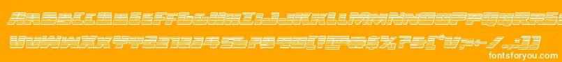 Darkalliancechromeital-Schriftart – Weiße Schriften auf orangefarbenem Hintergrund