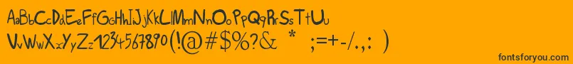 Scribs-Schriftart – Schwarze Schriften auf orangefarbenem Hintergrund