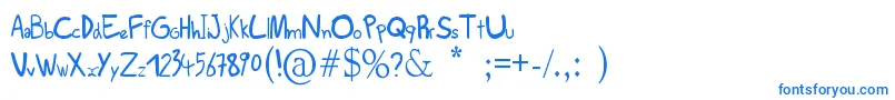 Scribs Font – Blue Fonts on White Background