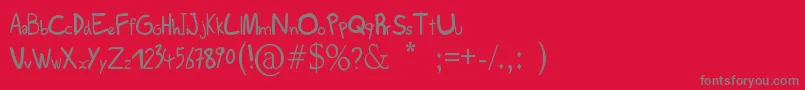 Fonte Scribs – fontes cinzas em um fundo vermelho