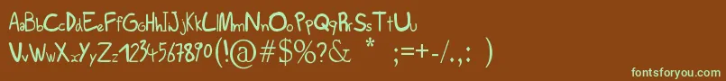 Scribs Font – Green Fonts on Brown Background