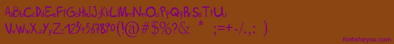 Scribs Font – Purple Fonts on Brown Background