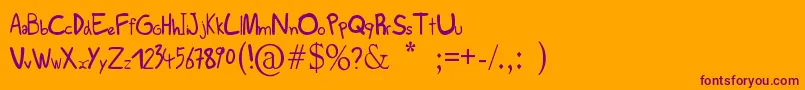 Scribs Font – Purple Fonts on Orange Background