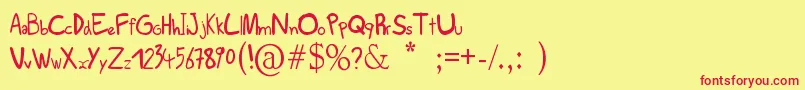 Scribs Font – Red Fonts on Yellow Background