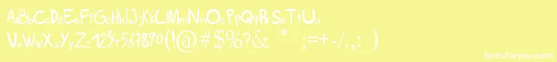 Scribs Font – White Fonts on Yellow Background