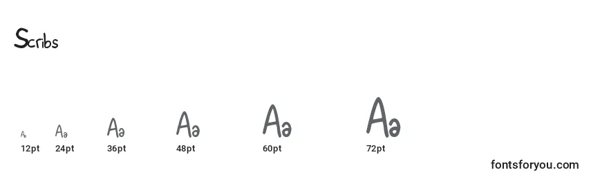 Scribs Font Sizes