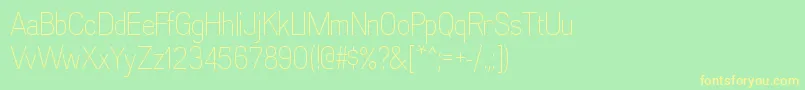 AkazanltRegular Font – Yellow Fonts on Green Background