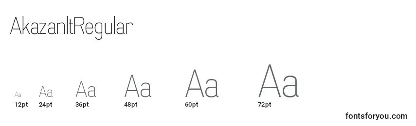 Размеры шрифта AkazanltRegular