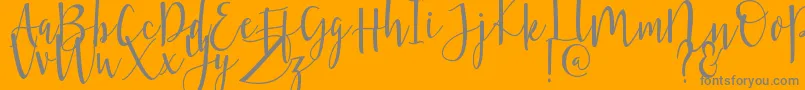 Violette-Schriftart – Graue Schriften auf orangefarbenem Hintergrund