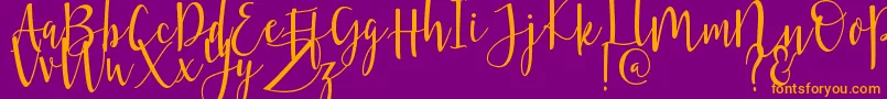Violette-Schriftart – Orangefarbene Schriften auf violettem Hintergrund
