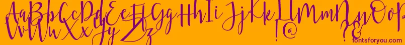 Violette-Schriftart – Violette Schriften auf orangefarbenem Hintergrund