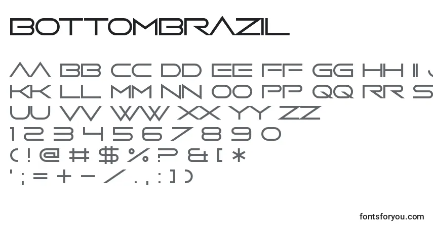 Шрифт BottomBrazil – алфавит, цифры, специальные символы