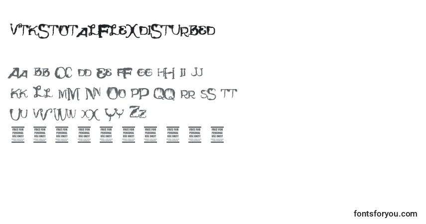 Schriftart VtksTotalflexdisturbed – Alphabet, Zahlen, spezielle Symbole