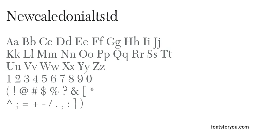 Fuente Newcaledonialtstd - alfabeto, números, caracteres especiales