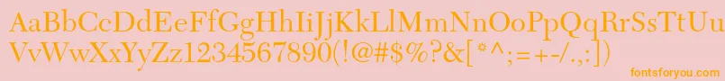 Newcaledonialtstd Font – Orange Fonts on Pink Background
