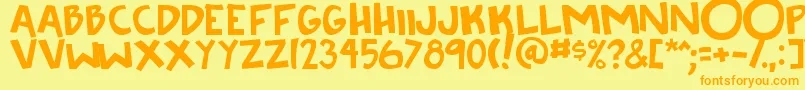 KneeToTheFace Font – Orange Fonts on Yellow Background