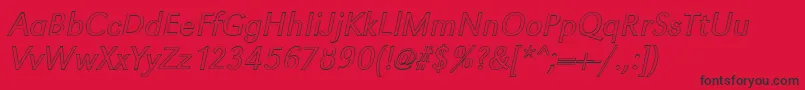 fuente GroteskouLightItalic – Fuentes Negras Sobre Fondo Rojo