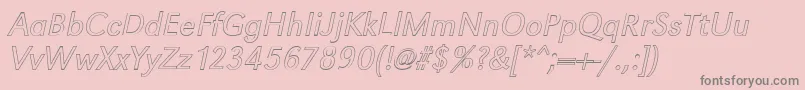 GroteskouLightItalic Font – Gray Fonts on Pink Background