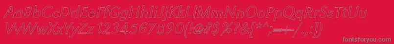 フォントGroteskouLightItalic – 赤い背景に灰色の文字