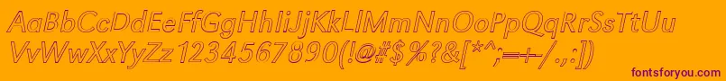 GroteskouLightItalic Font – Purple Fonts on Orange Background